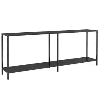 Blokker vidaXL Wandtafel 200x35x75,5 cm gehard glas zwart aanbieding