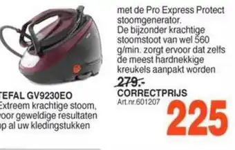 Correct Tefal GV9230EO pro express protect stoomgenerator aanbieding