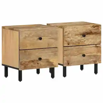 Blokker vidaXL Nachtkastjes 2 st 40x33x46 cm massief mangohout aanbieding