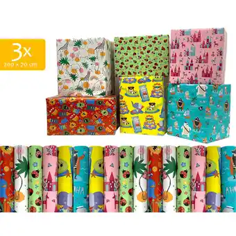 Blokker Kadopapier - Inpakpapier - Cadeaupapier 200 x 70 cm Kids - 3 rollen aanbieding