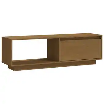 Blokker The Living Store TV-meubel - Grenenhout - 110 x 30 x 33.5 cm - Honingbruin aanbieding