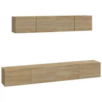 Blokker The Living Store TV-meubelset Sonoma Eiken - 60x30x30cm - 80x30x30cm - Stevig en praktisch design aanbieding