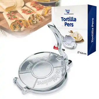 Blokker Tortilla Pers - Roti maker - Taco Press - Pan - Wrap - Incl. 20 Persvellen - Ø15.8 cm aanbieding