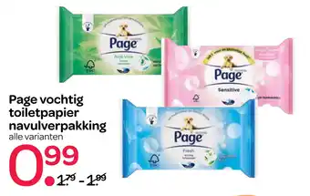 Spar Page vochtig toiletpapier navulverpakking aanbieding