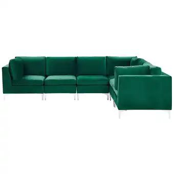 Blokker Beliani EVJA - Modulaire Sofa-Groen-Fluweel aanbieding