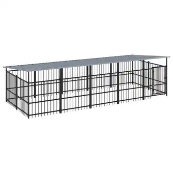 Blokker The Living Store Hondenhok - All-in-One - Hondenkennel - 491x198x128 cm - Stalen stangen - Stevige constructie aanbieding