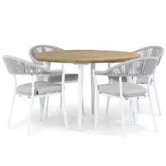 Blokker Santika Vivian/Montana 130 cm rond dining tuinset 5-delig aanbieding