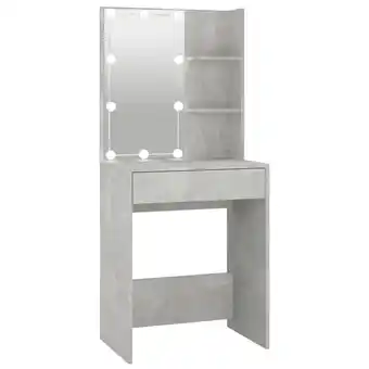 Blokker The Living Store Kaptafel Betongrijs - Voldoende opbergruimte - 60 x 40 x 140 cm - LED-verlichting met USB - Duurzaam aanbieding