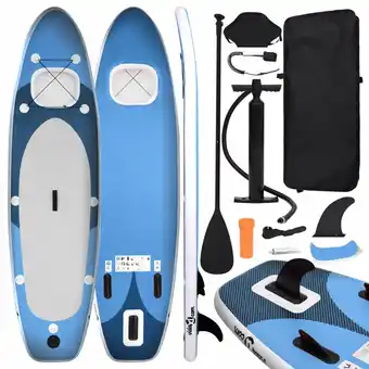 Blokker vidaXL Stand Up Paddleboardset opblaasbaar 360x81x10 cm zeeblauw aanbieding