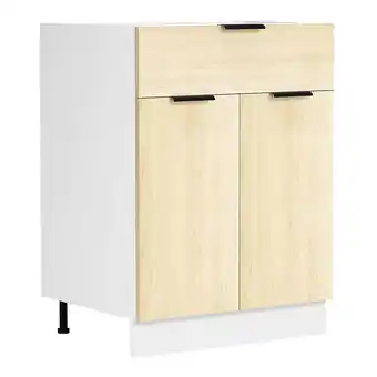 Blokker Fasola keuken onderkast 60 cm 2 deuren, 1 lade eik decor, wit aanbieding