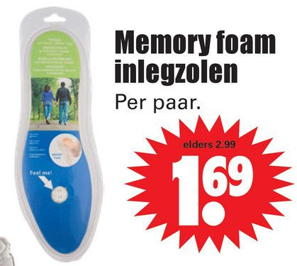 Memory discount foam inlegzolen