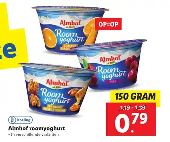 Lidl Almhof Room yoghurt 150 GRAM aanbieding