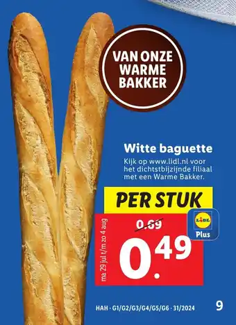 Lidl Witte baguette aanbieding