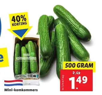 Lidl Mini komkommers 500 GRAM aanbieding