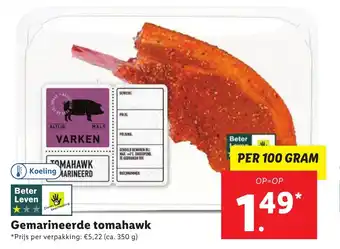 Lidl Gemarineerde tomahawk 100 GRAM aanbieding