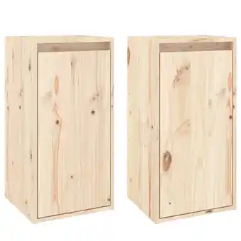 Blokker The Living Store Wandkast - Massief Grenenhout - 30x30x60cm - Set van 2 aanbieding