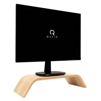 Blokker QUVIO Computer monitor standaard hout - licht bruin aanbieding