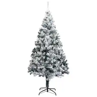 Blokker The Living Store Kunstkerstboom - Groen PVC - 400 cm - Met witte sneeuw - Met stalen standaard aanbieding