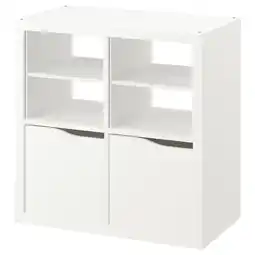 IKEA Kallax Open kast, met 2 deuren met 2 plankinzetten/gegolfd wit, 77x77 cm aanbieding