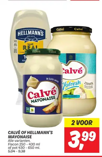 Dekamarkt CALVÉ OF HELLMANN'S MAYONAISE aanbieding