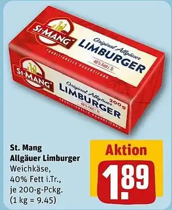 Rewe DE St. Mang Allgäuer Limburger aanbieding