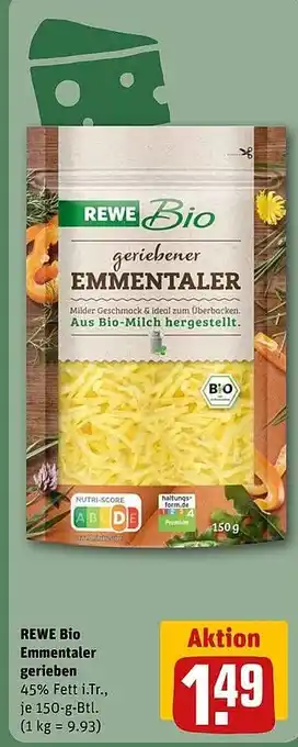 Rewe DE REWE Bio Emmentaler gerieben aanbieding