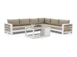 Kees Smit Bellagio Avolo/Cosiraw 120cm hoek loungeset met vuurtafel 3-delig rechts aanbieding