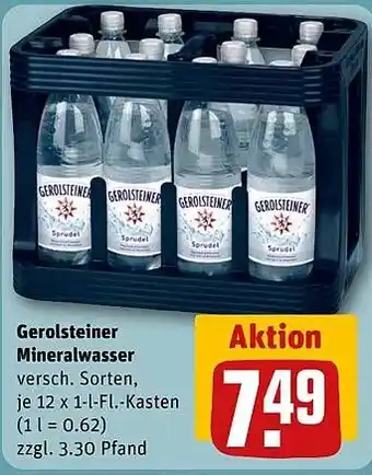 Rewe DE Gerolsteiner Mineralwasser aanbieding