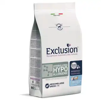 Zooplus Voordeelpakket: 2x12kg Exclusion Diet Hydrolyzed Hypoallergenic Medium/Large Fish & Maïszetmeel Droog Hondenvoer aanbieding