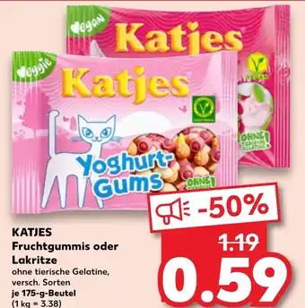 Kaufland DE KATJES Fruchtgummis oder Lakritze aanbieding