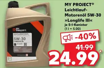 Kaufland DE MY PROJECTⓇ Leichtlauf- Motorenöl 5W-30 >>Longlife III aanbieding