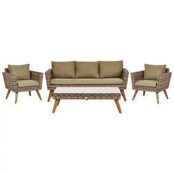 Blokker Beliani VITTORIA - Loungeset-Beige-PE rotan aanbieding