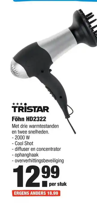 ALDI Tristar Föhn HD2322 aanbieding