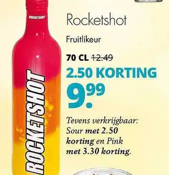 Mitra Rocketshot Fruitlikeur 2.50 Korting aanbieding