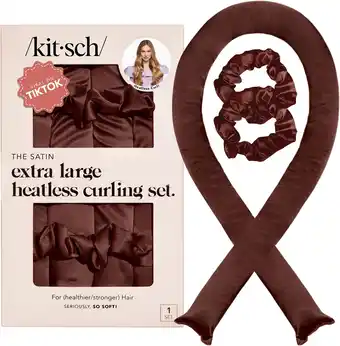 Amazon Kitsch Satijnen hitteloze krultang, XL, nachtelijke haarkrulspelden om in te slapen, hitteloze krullen, jumbo hitteloze krult aanbieding