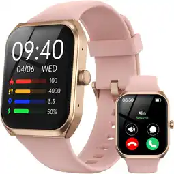 Amazon Smartwatches Dames - 1,91 HD Smartwatch Dames,IP68 Waterdicht Sporthorloge,Bluetooth-oproep,WhatsApp Melding,Hartslag,SpO2,Sl aanbieding