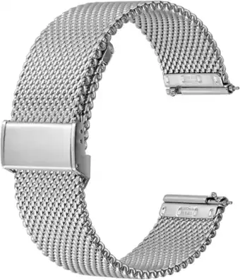 Amazon BISONSTRAP 316L roestvrijstalen mesh horlogeband, geweven metalen horlogeband voor dames en heren, bandbreedte 16 mm 18 mm 20 aanbieding