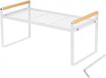 Amazon HGYZE Keukenrek, werkblad, organizer, kruidenrekken, staand, metaal en hout, stapelbaar rek, rek voor keukenkast, geschikt vo aanbieding