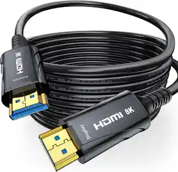 Amazon 8K HDMI 2.1 glasvezelkabel 15m, lange HDMI 2.1-kabel 48 Gbps, Ultra High Speed HDMI-kabel, 8K 60Hz, 4K120Hz, HDCP 2.2&2.3, HD aanbieding