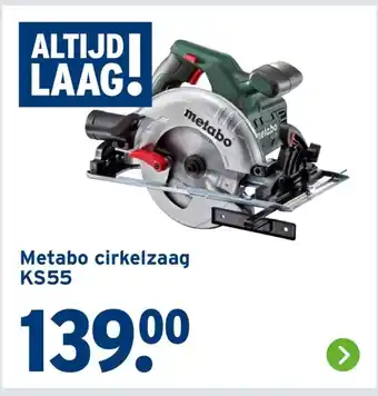 GAMMA Metabo cirkelzaag KS55 aanbieding