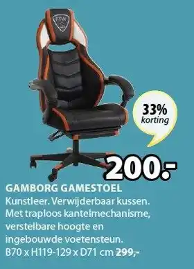 Jysk Gamborg gamestoel aanbieding