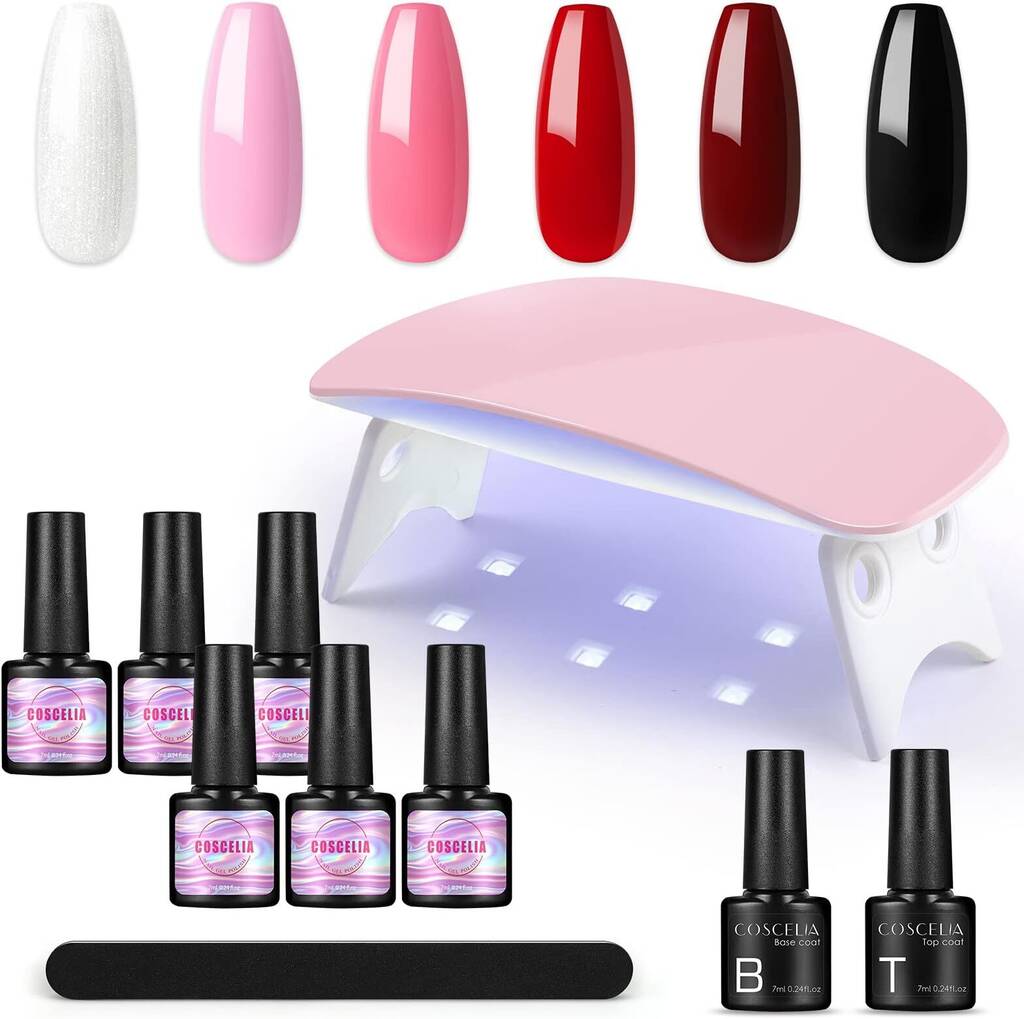 COSCELIA Gel Nagellak Set met U V Lamp 6 Stuks * 7ML Gel Nagellak Set U