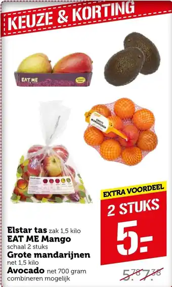 Coop Elstar tas, Eat Me Mango, Grote mandarijnen, Avocado 700g aanbieding