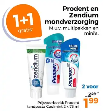 Trekpleister Prodent en Zendium mondverzorging aanbieding