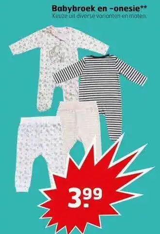 Trekpleister Babybroek En -Onesie aanbieding