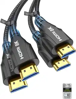 Amazon Cratree HDMI kabel, 3meter 2 stuks, 8K, gecertificeerde Ultra High Speed HDMI-kabel, 48 Gbps, 8K 60Hz, 4K, 120Hz, gevlochten, aanbieding