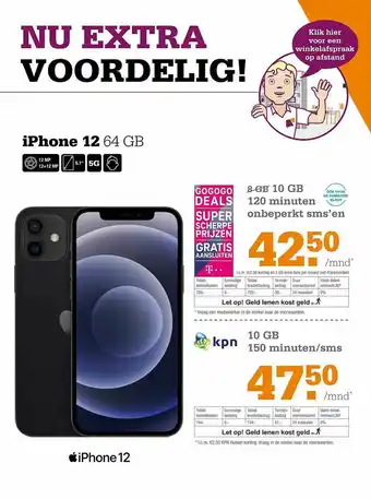 Telecombinatie IPhone 12 64 GB aanbieding