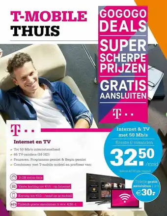 Telecombinatie Internet En TV Met 50 Mb-s aanbieding