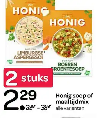 Spar Honig Soep Of Maaltijdmix aanbieding