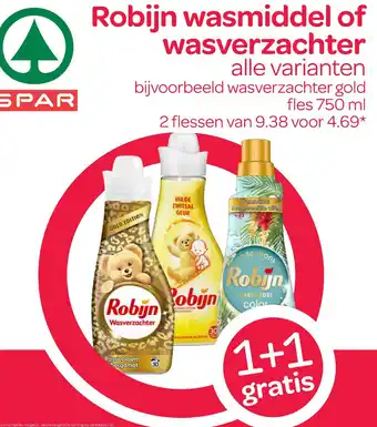 Spar Robijn Wasverzachter of wasmiddel aanbieding